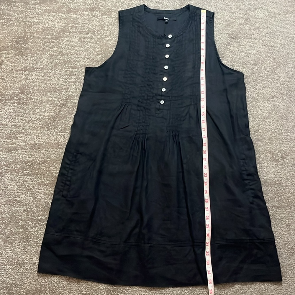 Quince Black Linen Sleeveless Shift Dress Size L - Picture 3 of 8